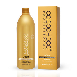 Cocochoco Gold Brazilian Keratin 1000ml – Keratine Behandeling met 24 karaats goud, salonformaat