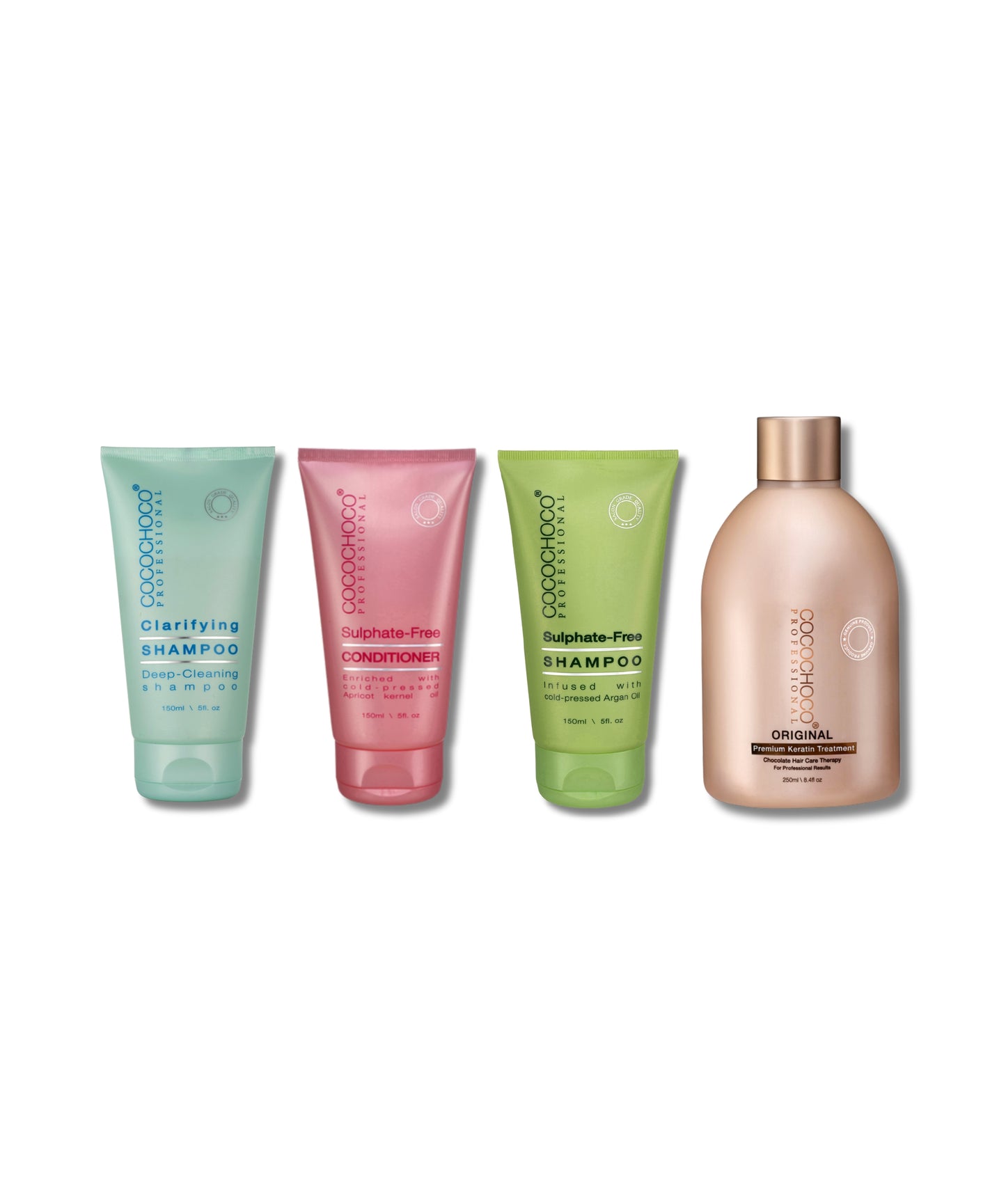 Clarifying Shampoo 150ml + Original Keratine 250ml + Sulphate Free Shampoo 150ml + Sulphate Free Conditioner 150ml